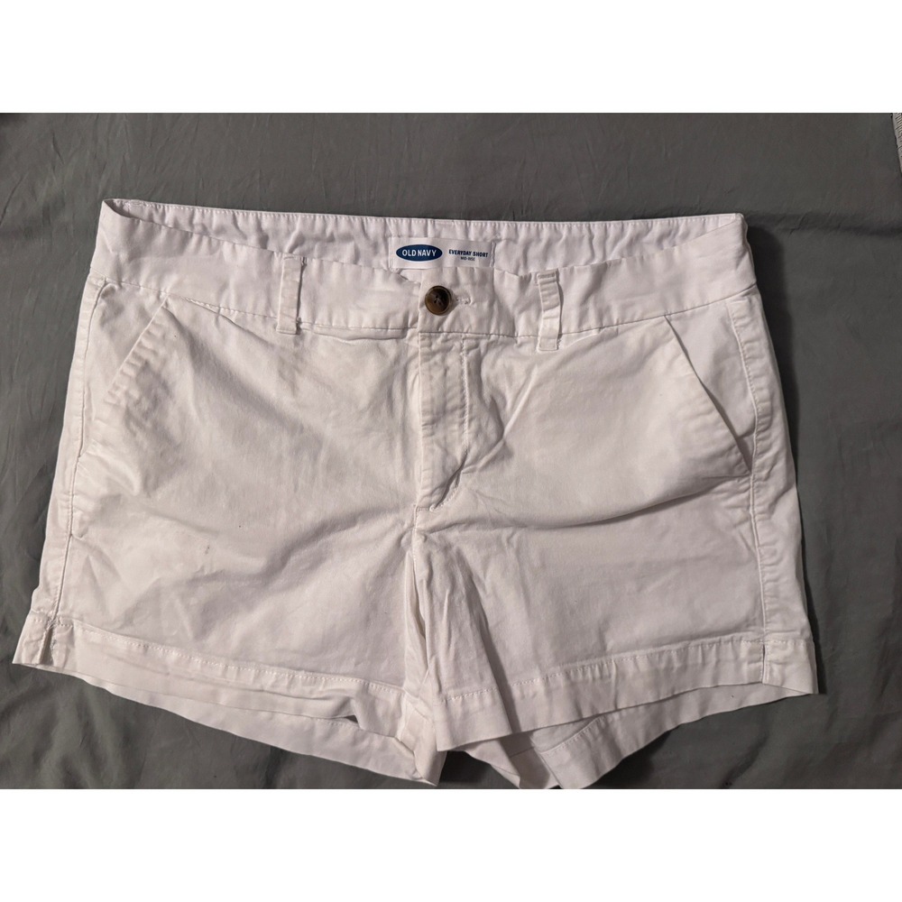 Old Navy Everyday Short Mid-Rise White Cotton Stretch Size 12 Womens